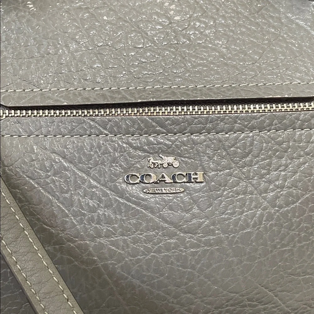 Coach Gray Leather and Suede Satchel - Picture 3 of 10
